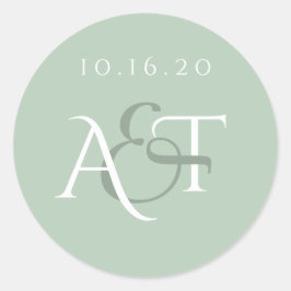 Adesivo Iniciais de Casamento de Sage de Casamento de Casa
