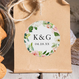 Adesivo Iniciais de Casamento Frio Cor-de-rosa Esmagado