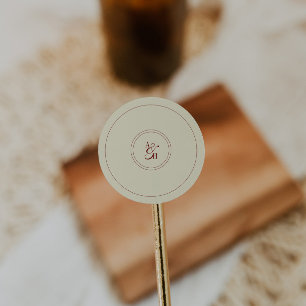 Adesivo Iniciais de casamento monograma creme marfim cláss