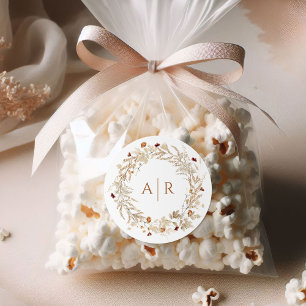 Adesivo Iniciais de Flores Selvagens Casamento Monograma