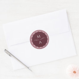 Adesivo Iniciais de Merlot Mandala Moderno Mínimo