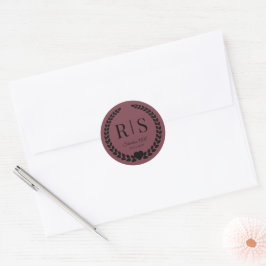 Adesivo Iniciais de Monograma de Casamento Romântico de Ro