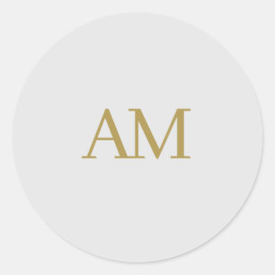 Adesivo Iniciais de Monograma de Cor Dourada Caligrafia Pr