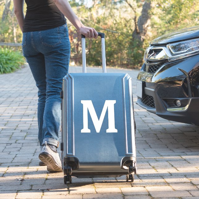 Adesivo Iniciais de Monograma Nome Branco Personalizado Mi (Mala Insitu)