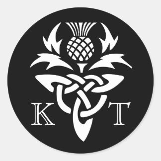 Adesivo Iniciais de Thistle Celta - Preto e Branco
