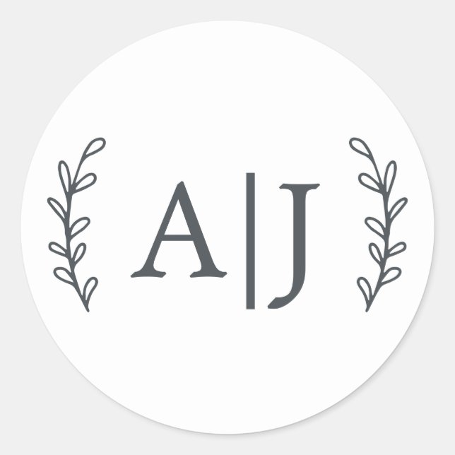 Adesivo Iniciais do Monograma Elegante Endereço de Devoluç (Frente)