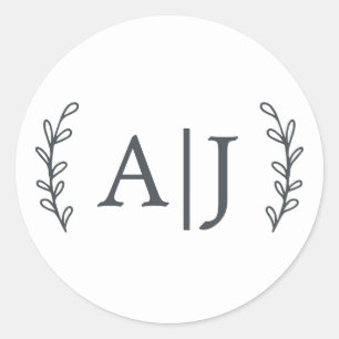 Adesivo Iniciais do Monograma Elegante Endereço de Devoluç