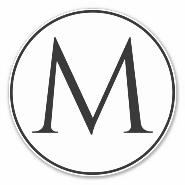 Adesivo Iniciais do Monograma Nome Personalizado Trendênci (Frente)