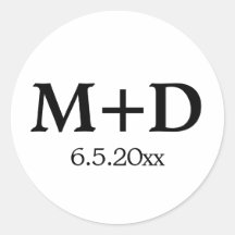 Iniciais e data do Casal minimalista