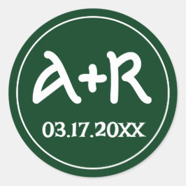 Adesivo Iniciais elegantes: casamento verde-celta com font