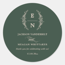 Adesivo Iniciais Florais Empilhadas Casamento Monograma