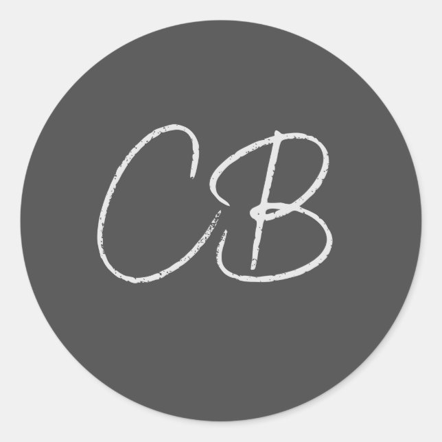 Adesivo Iniciais Mínimas de Monograma Moderno Profissional (Frente)