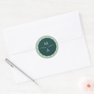 Adesivo Iniciais Mínimos de Mandala Verde de Casa Moderna