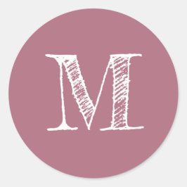 Adesivo Iniciais Monograma Rosa Empoeirada