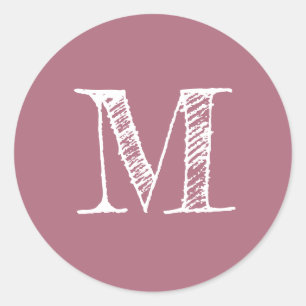 Adesivo Iniciais Monograma Rosa Empoeirada
