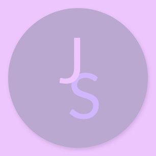 Adesivo Iniciais Monogramadas Sobrepostas Modernas   Roxo