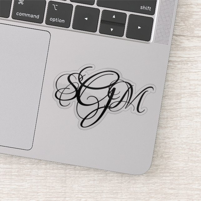 Adesivo Iniciais Monogramas 3 letras Decalagens personaliz (Detalhe)