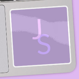 Adesivo Iniciais Monogramas Sobrepostos Modernos | Roxa