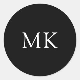 Adesivo Iniciais personalizados de monograma preto