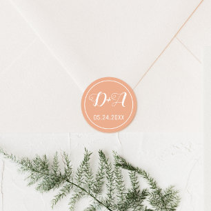 Adesivo Iniciais simples e elegantes para o casamento de p