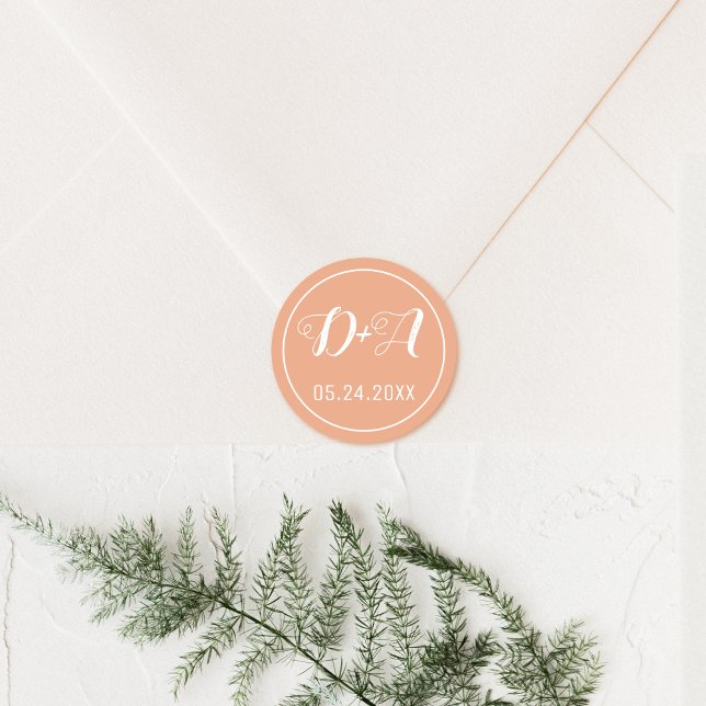 Adesivo Iniciais simples e elegantes para o casamento de p (Criador carregado)