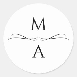 Adesivo Iniciais Simples, Pretas e Brancos, Modernos e Min