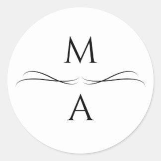 Adesivo Iniciais Simples, Pretas e Brancos, Modernos e Min