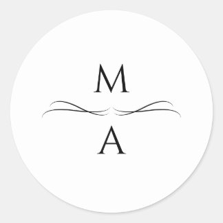 Adesivo Iniciais Simples, Pretas e Brancos, Modernos e Min