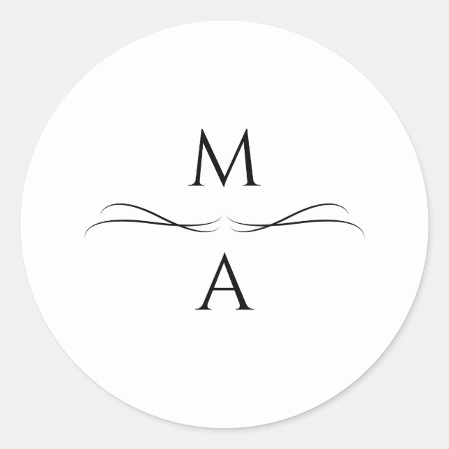 Adesivo Iniciais Simples, Pretas e Brancos, Modernos e Min (Frente)