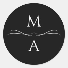 Adesivo Iniciais Simples, Pretas e Brancos, Modernos e Min
