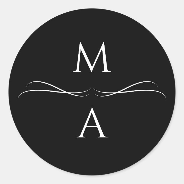 Adesivo Iniciais Simples, Pretas e Brancos, Modernos e Min (Frente)