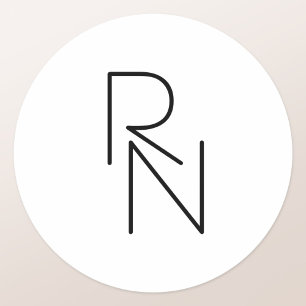 Adesivo Iniciais Sobrepostas de Aparência Moderna