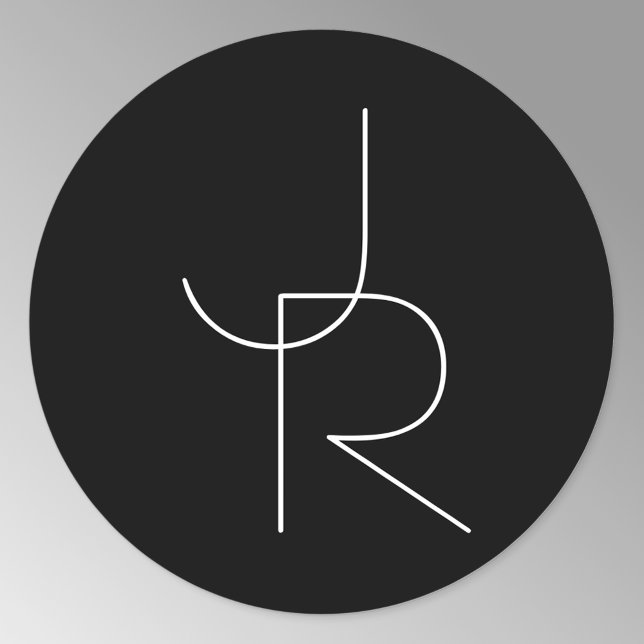 Adesivo Iniciais Sobrepostos Modernos 2 | Branco sobre Pre (Criador carregado)