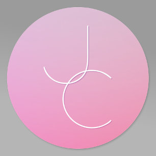 Adesivo Iniciais Sobrepostos Modernos 2   Mouse rosa