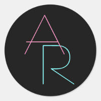 Iniciais Sobrepostos Modernos | Turquesa rosa Pret