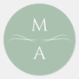 Adesivo Iniciais Verdes Modernas Simples e Minimalistas