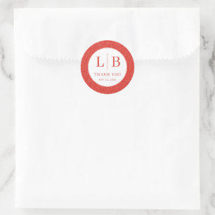 Adesivo Iniciais Vermelhas Elegantes