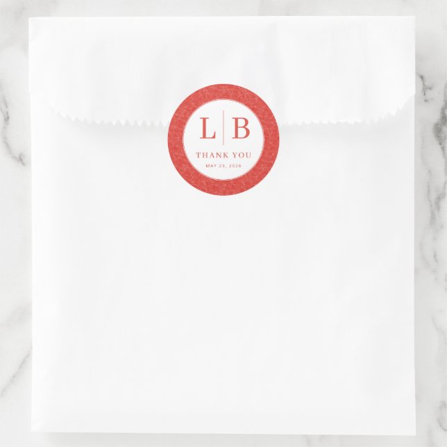 Adesivo Iniciais Vermelhas Elegantes (Bolsa)
