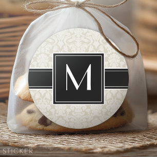 Adesivo Inicial com Damasco Bege Marfim