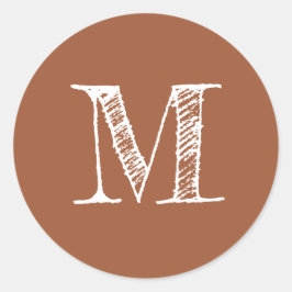 Adesivo Inicial de Monograma de Terracota