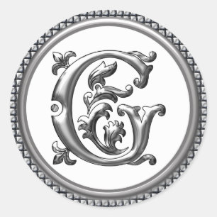 Adesivo inicial do G Round em prata