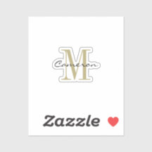 Inicial do Monograma Dourado e Nome Personalizado