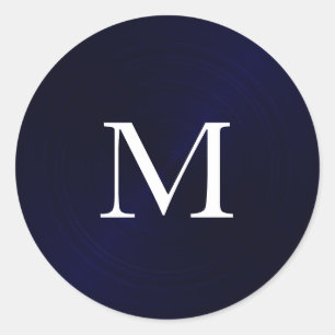 Adesivo Inicial metálica escovada azuis marinhos do