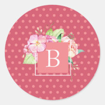 Inicial Monograma Floral Rosa