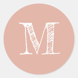 Adesivo Inicial Monograma Rosa Desbotado