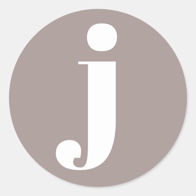 Adesivo Inicial Monogramada Minimalista em Marrom Taupe (Frente)