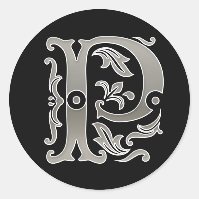 Adesivo inicial P redondo em prata (Frente)