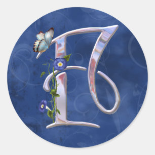 Adesivo Inicial preciosa F da borboleta