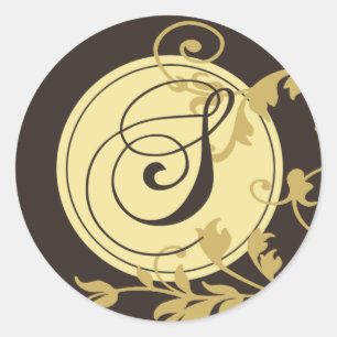 Adesivo Inicial "S" do monograma de Neopolitan (Epresso)