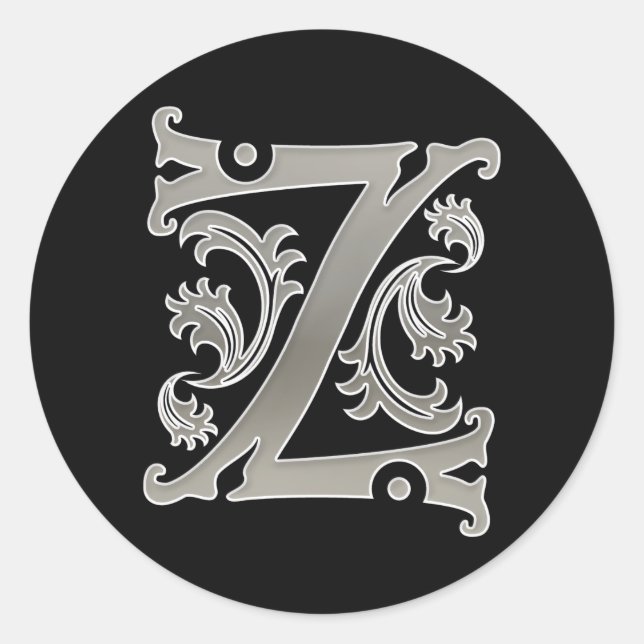 Adesivo inicial Z Round em prata (Frente)
